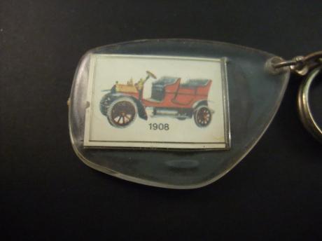 Oldtimer 1908 auto sleutelhanger